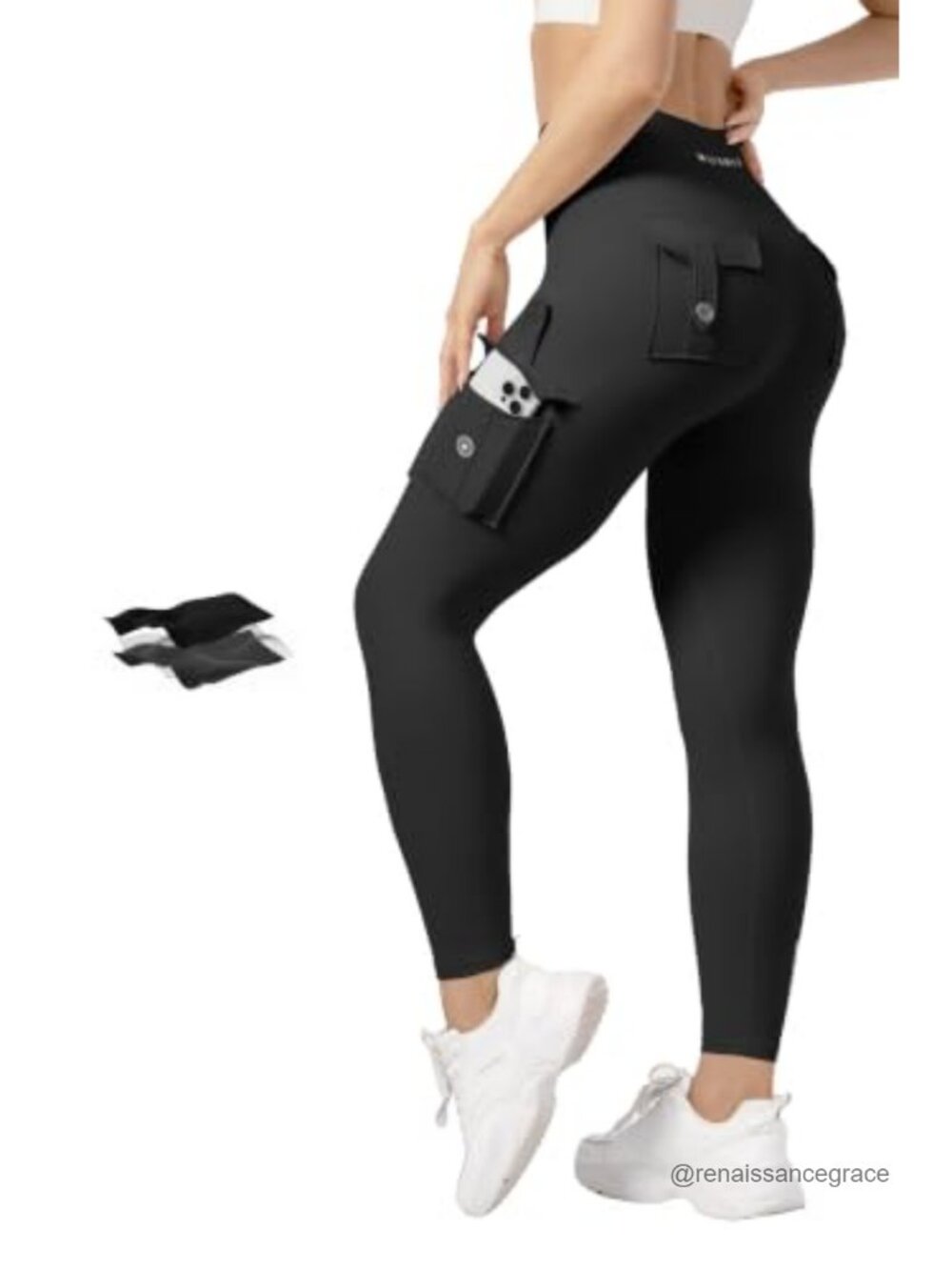 High Waist Cargo Leggings with Pockets Yoga Pants